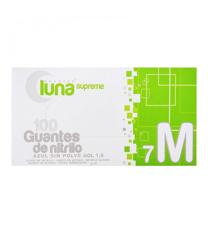 GUANTES DE NITRILO AZUL SIN POLVO