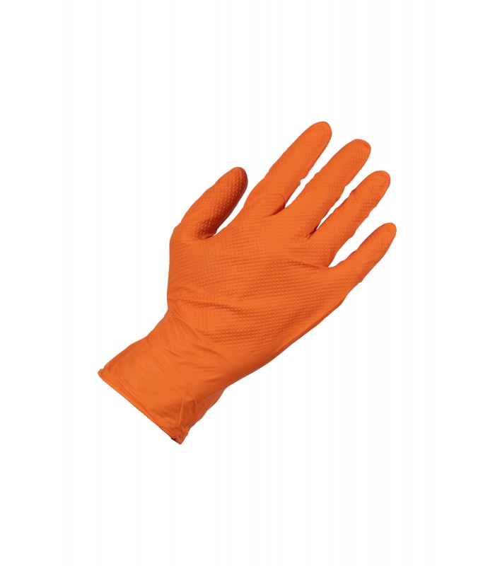 Guante Nitrilo Naranja SUPERGRIP Globe Troter 100 uds DIAMANTADO