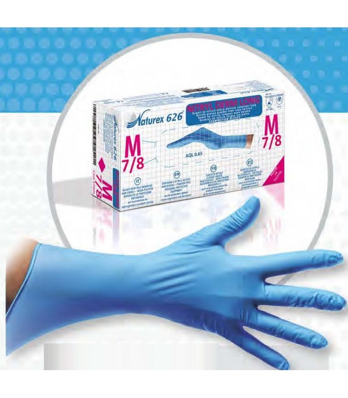 GUANTES DE NITRILO AZUL SIN POLVO DERM 3,5 gr 100UDS